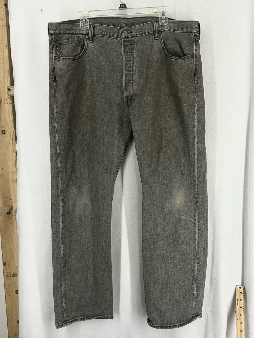 Levi’s 501 Original Fit Jeans Men’s 40x30 Gray Denim Button Fly Vintage
